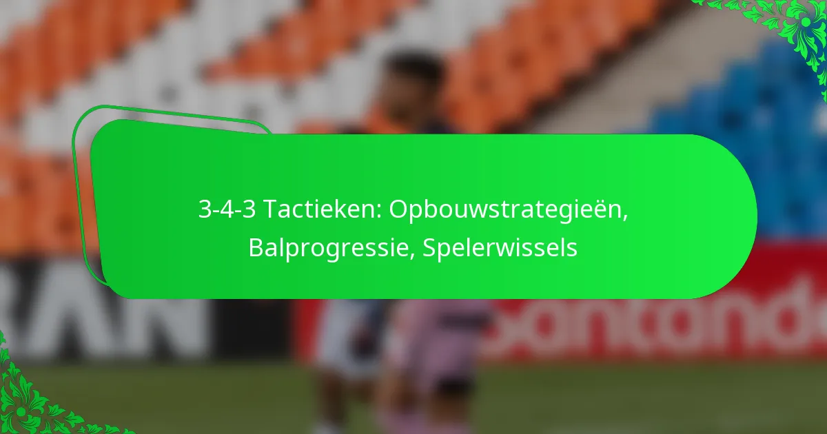3-4-3 Tactieken: Opbouwstrategieën, Balprogressie, Spelerwissels