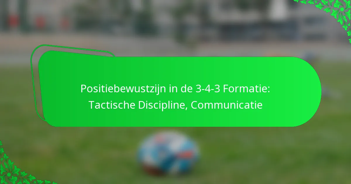 Positiebewustzijn in de 3-4-3 Formatie: Tactische Discipline, Communicatie